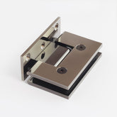 FORGE BLACK SHOWER HINGE GLASS TO WALL - L-SHAPE - 90 Degrees - 10mm Glass - POLISHED GUNMETAL
